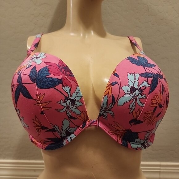 Cacique Bra 42DD Pink Floral Underwire Lined - Picture 1 of 4